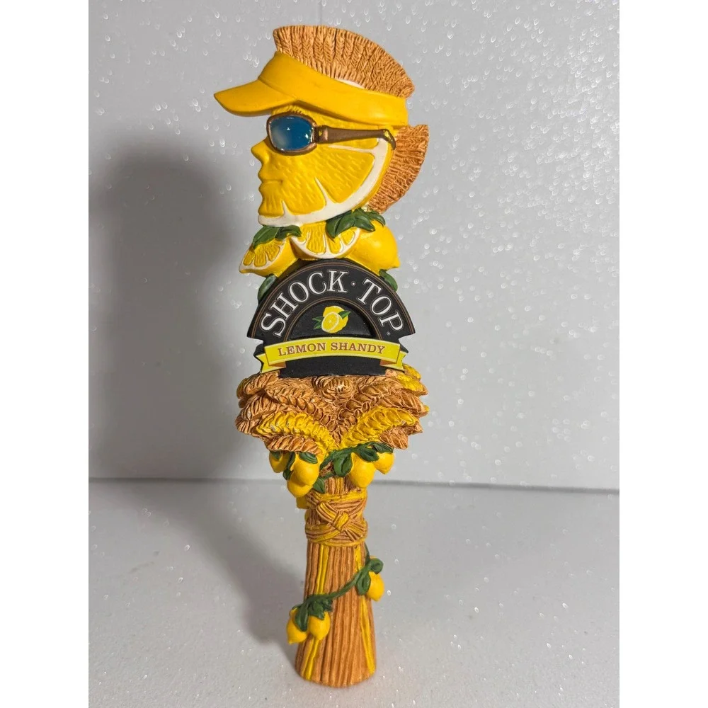Shock Top Lemon Shandy Beer Tap Handle Figural Mohawk Lemon Sunglasses 11.5 Inch